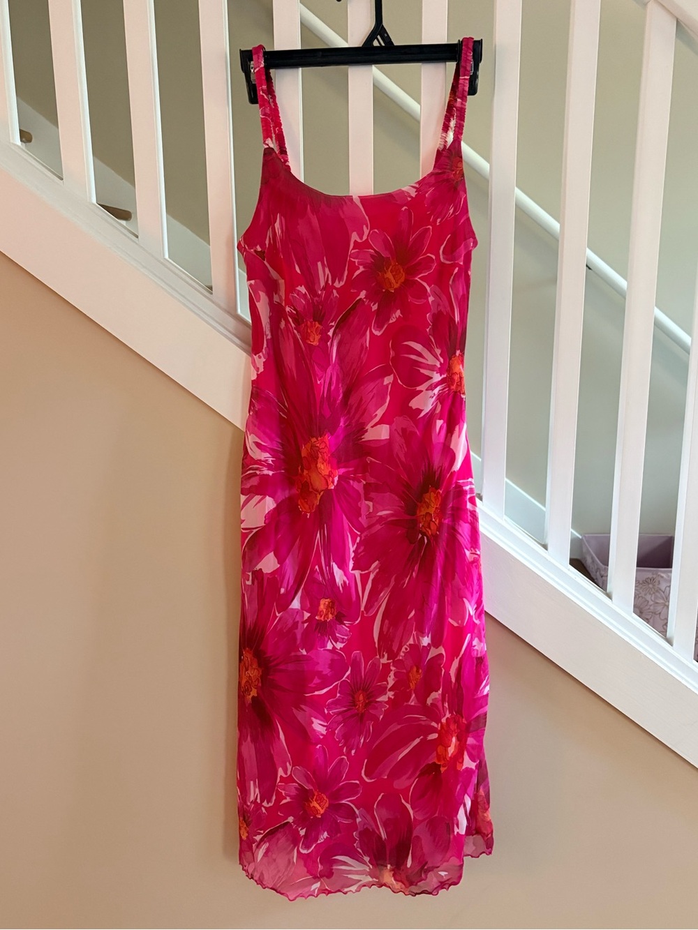 Vintage Midi Pink Floral Dress